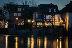 Marburg: Lahn bei Hochwasser