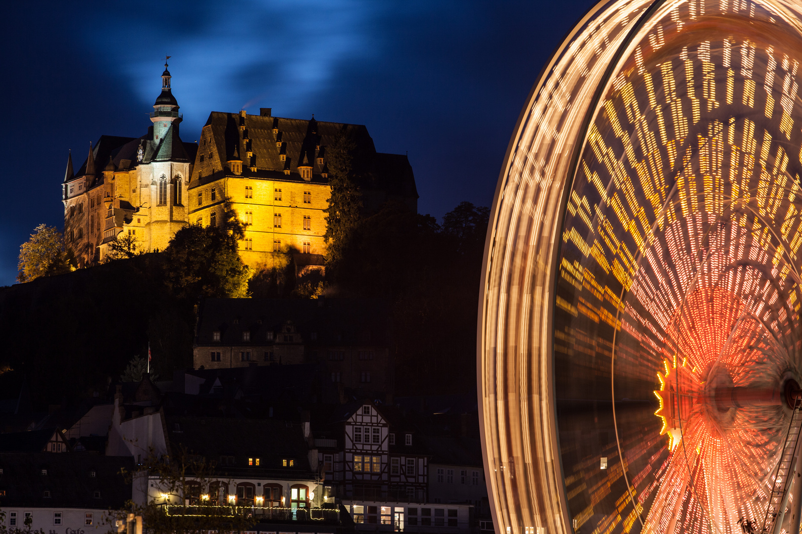 Marburger Schloß mit Riesenrad