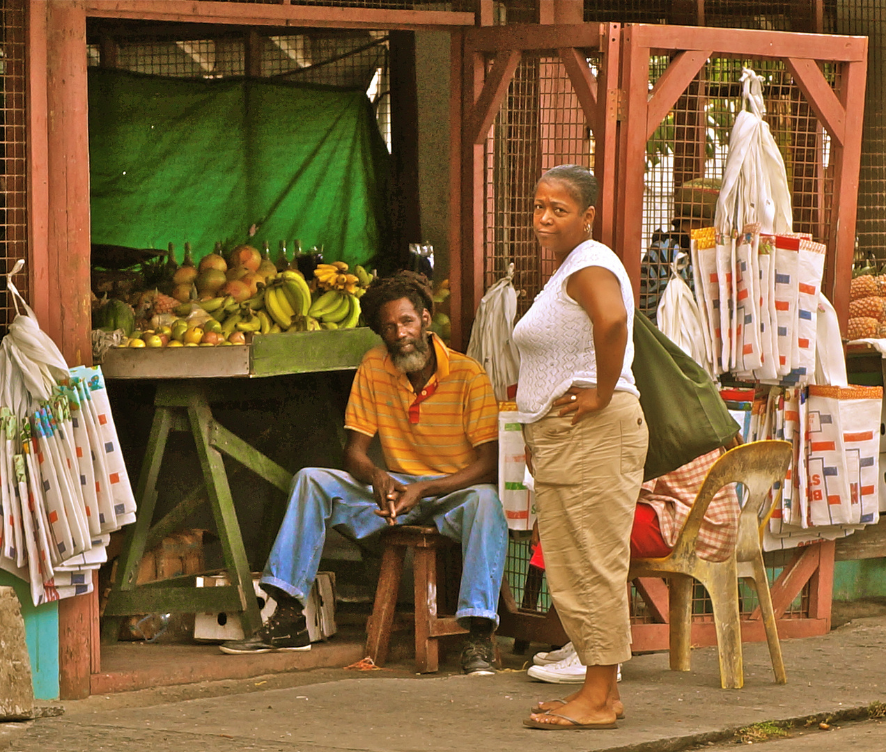 Marché de fruits et légumes