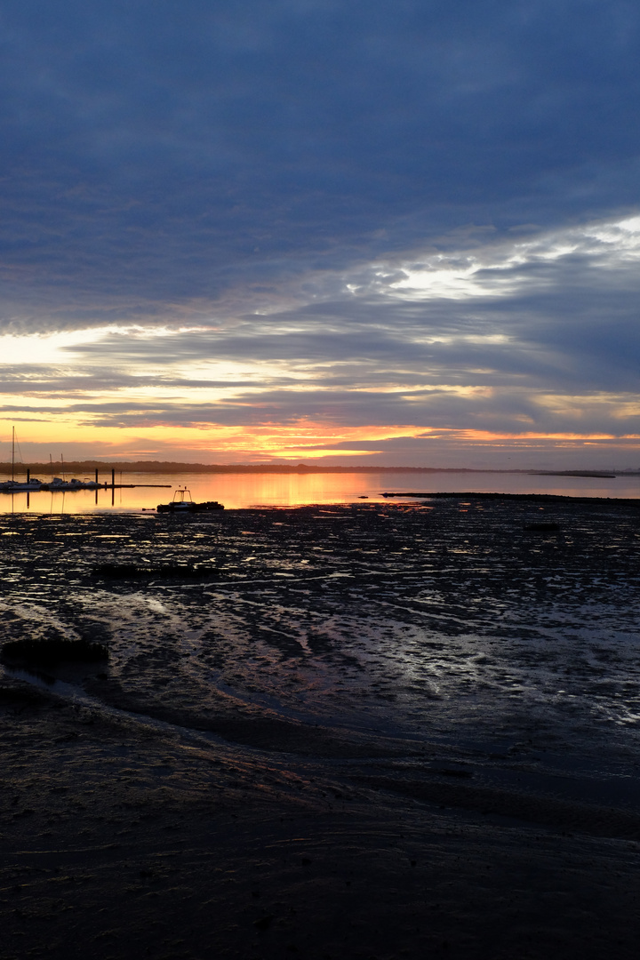 Marea baja al atardecer