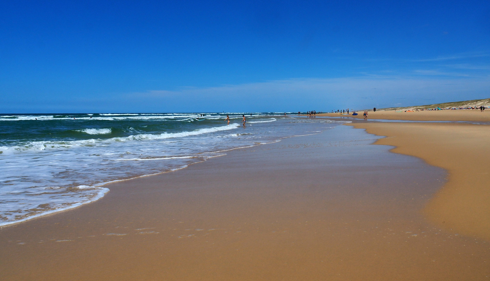 Marée basse à la plage de Mimizan Lespecier