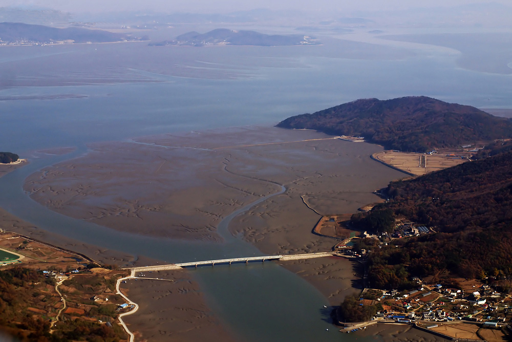 Marée basse vue de haut en Corée du Sud -- Ebbe in Südkorea, von oben gesehen