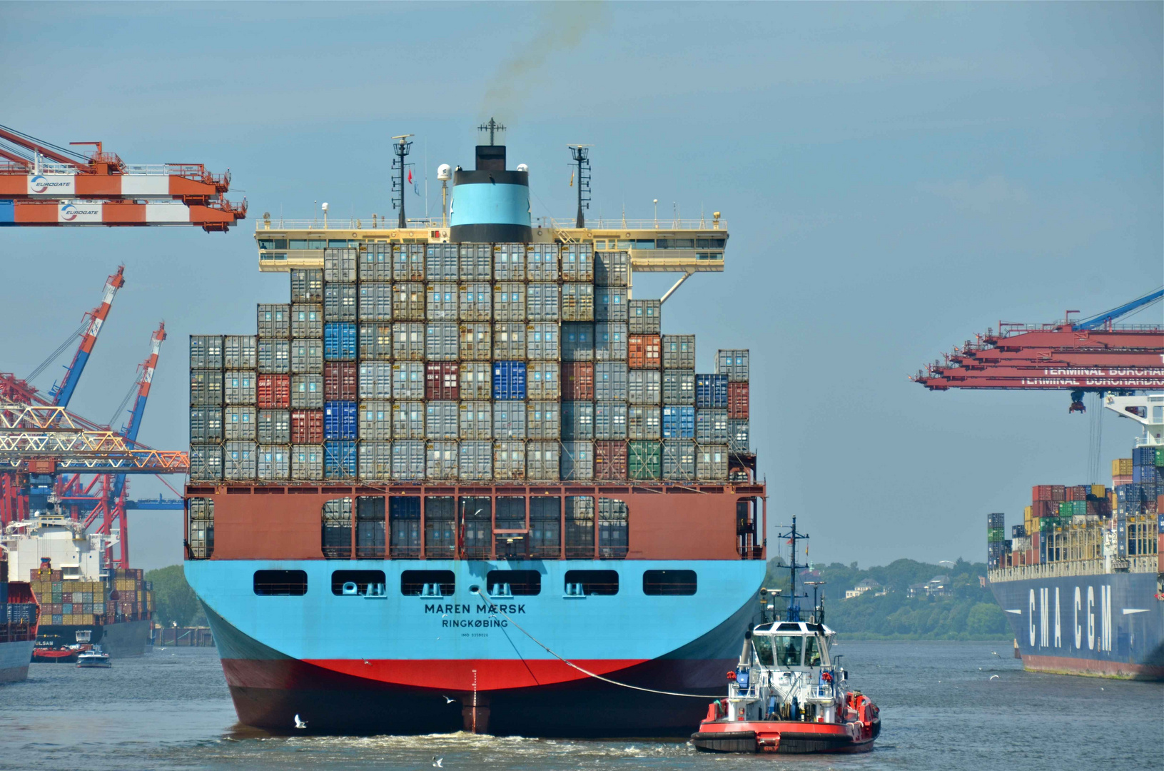 Maren Maersk nimmt Kurs Nordsee