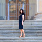 Maria auf der Treppe des Konzerthauses von Berlin