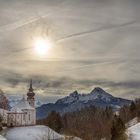 Maria Gern im winterlichen Gegenlicht