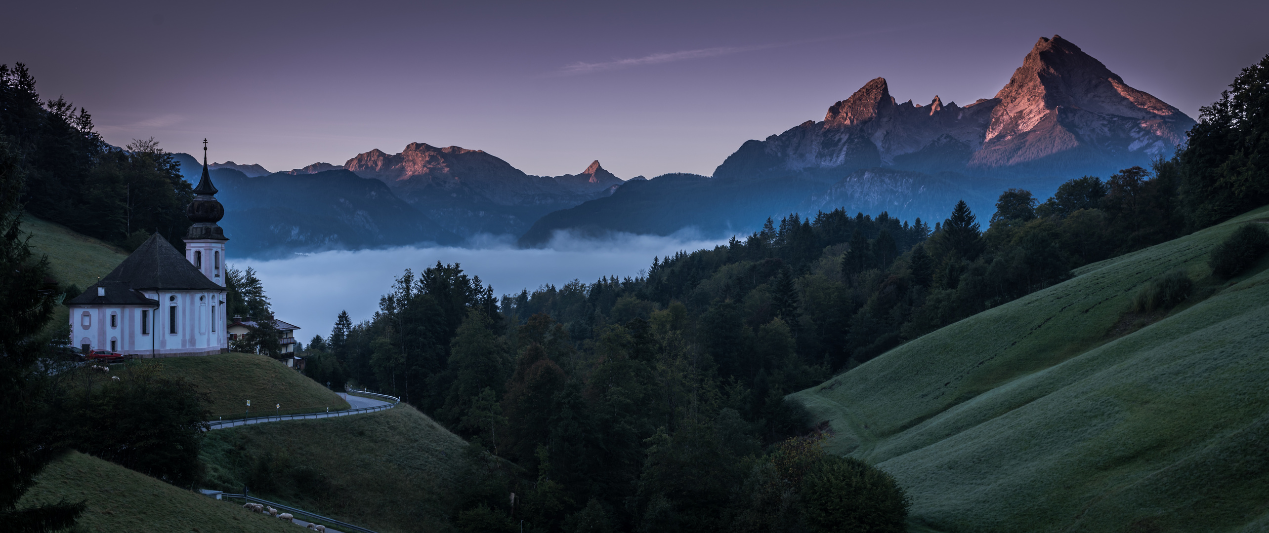 Maria Gern Kirche bei Sonnenaufgang