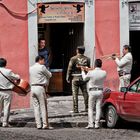 Mariachis bei der Arbeit in Puebla (Mexico)