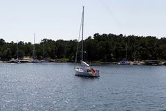 Marie Lisette vor Anker in Harstena, Schweden