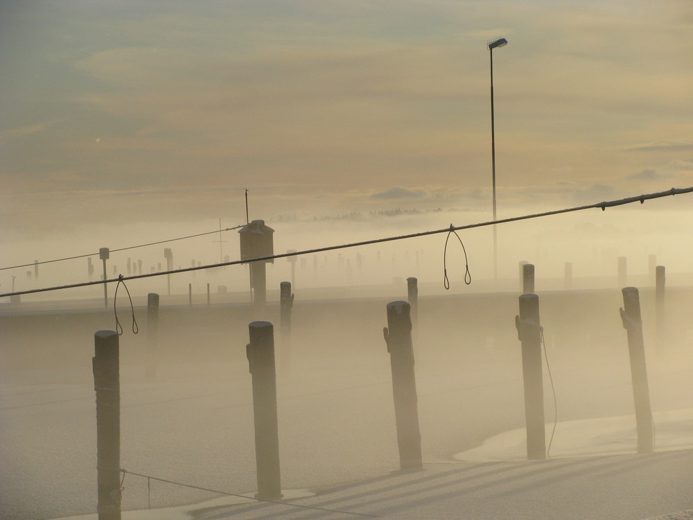 Mariehamn Hafen im SChnee