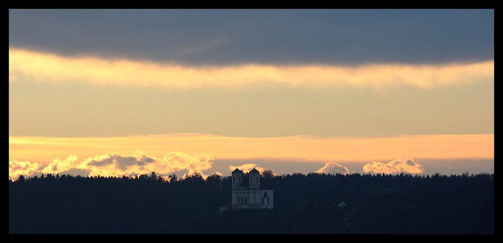 Marienberg bei Sonnenuntergang