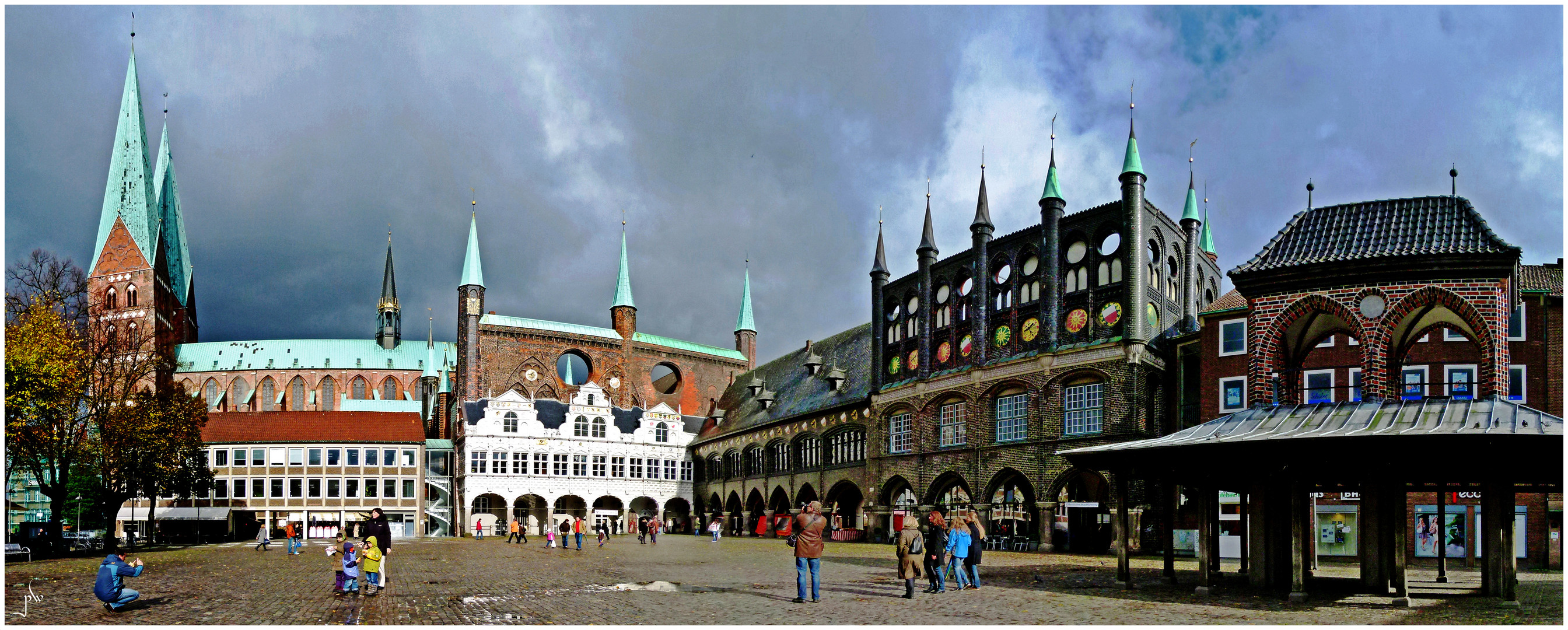 Marienkirche, Markt und Rathaus zu Lübeck Foto & Bild architektur