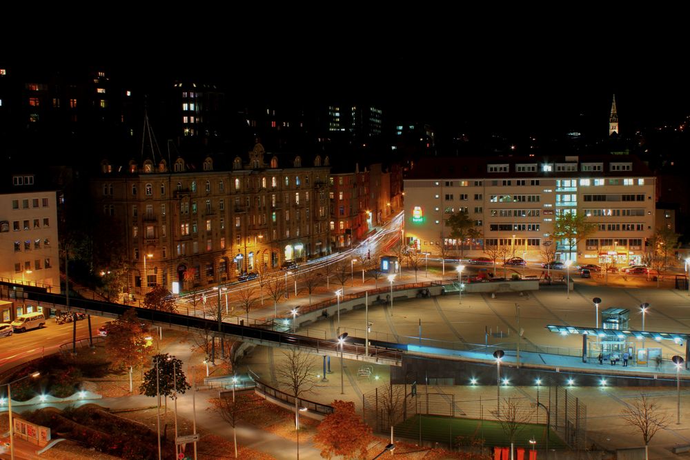 Marienplatz Stuttgart bei Nacht Foto & Bild architektur, architektur