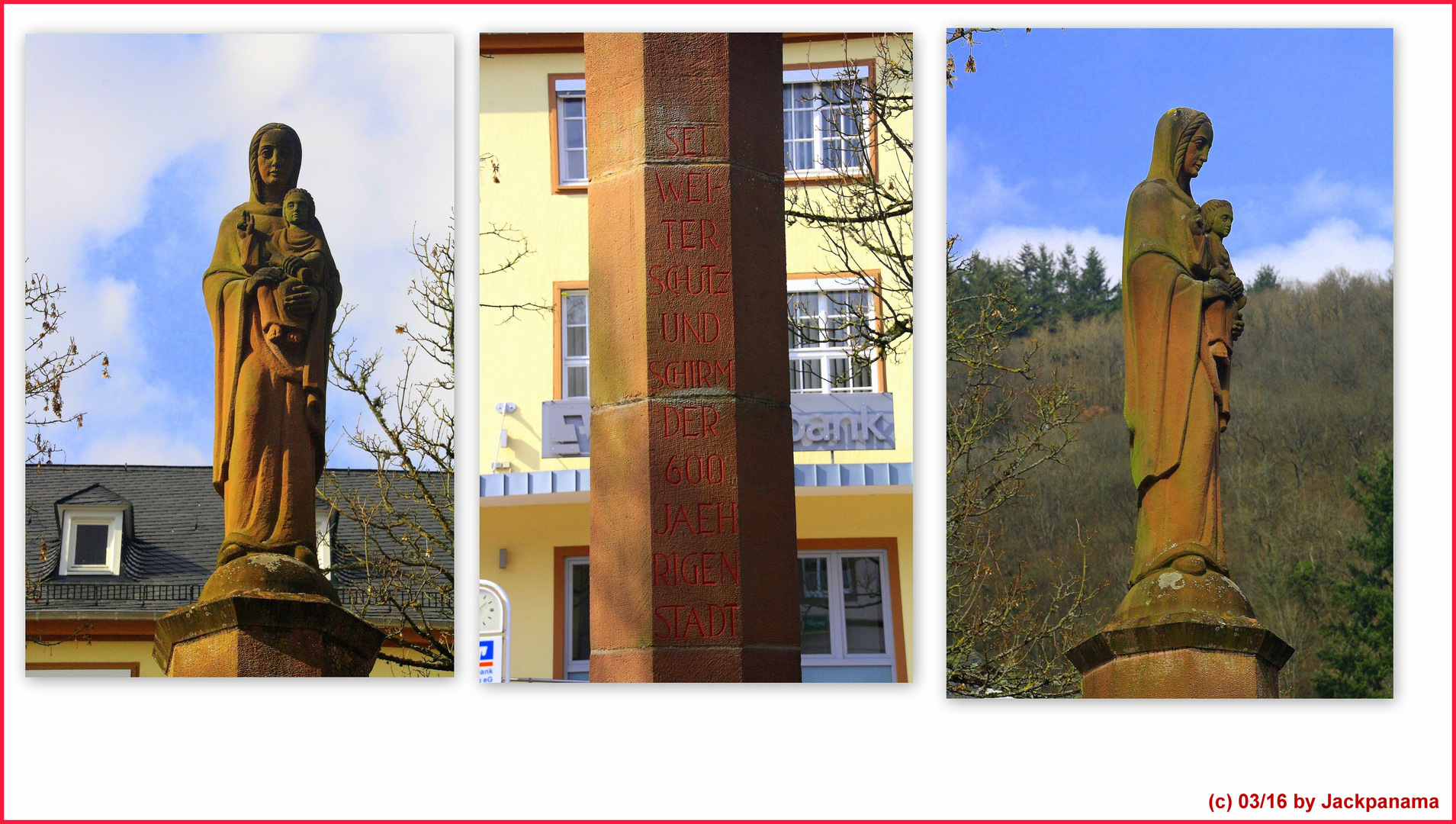 Mariensäule auf dem Marktplatz in Neuerburg / Eifel