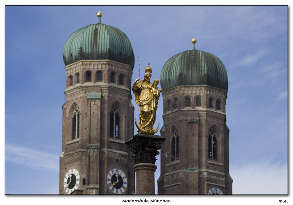 Mariensäule in München, der Mittelpunkt der Stadt