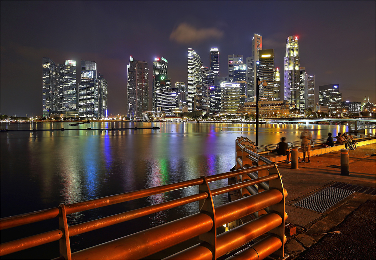 Marina Bay am Abend