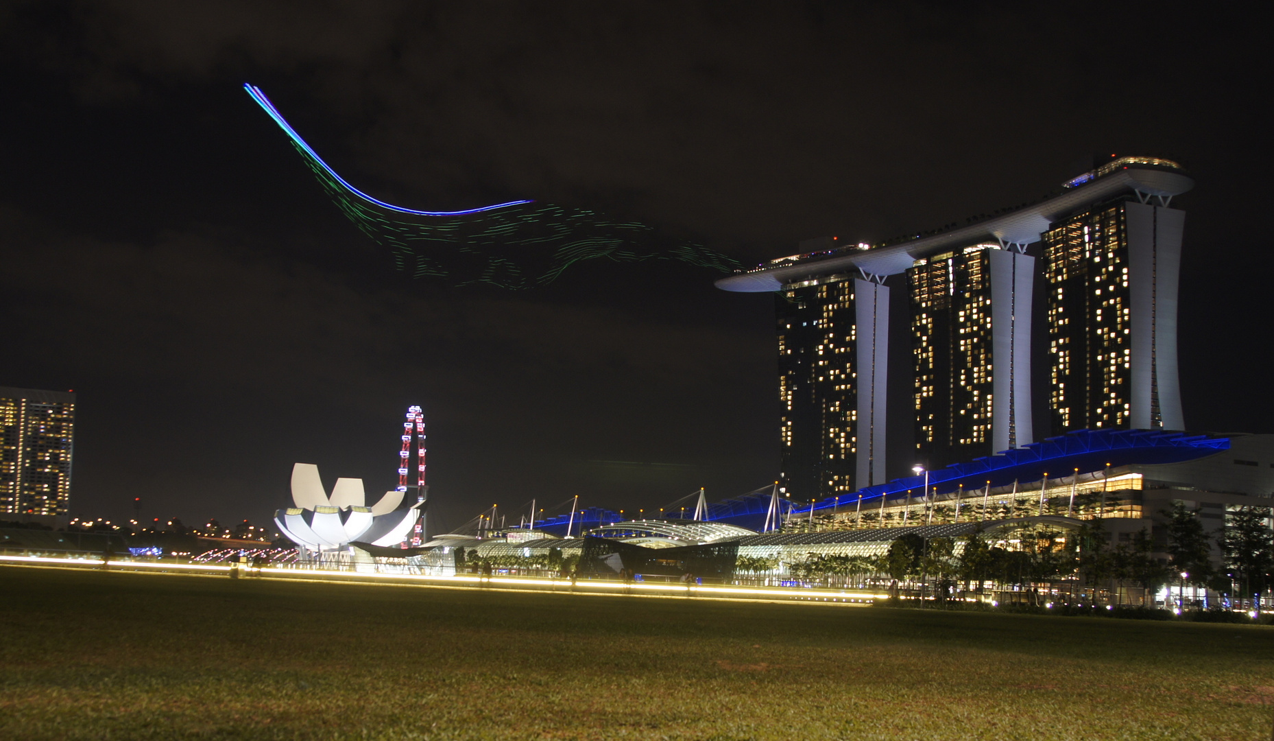 Marina Bay Sands, bei Nacht.