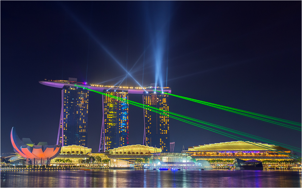 Marina bay sands Lasershow 1