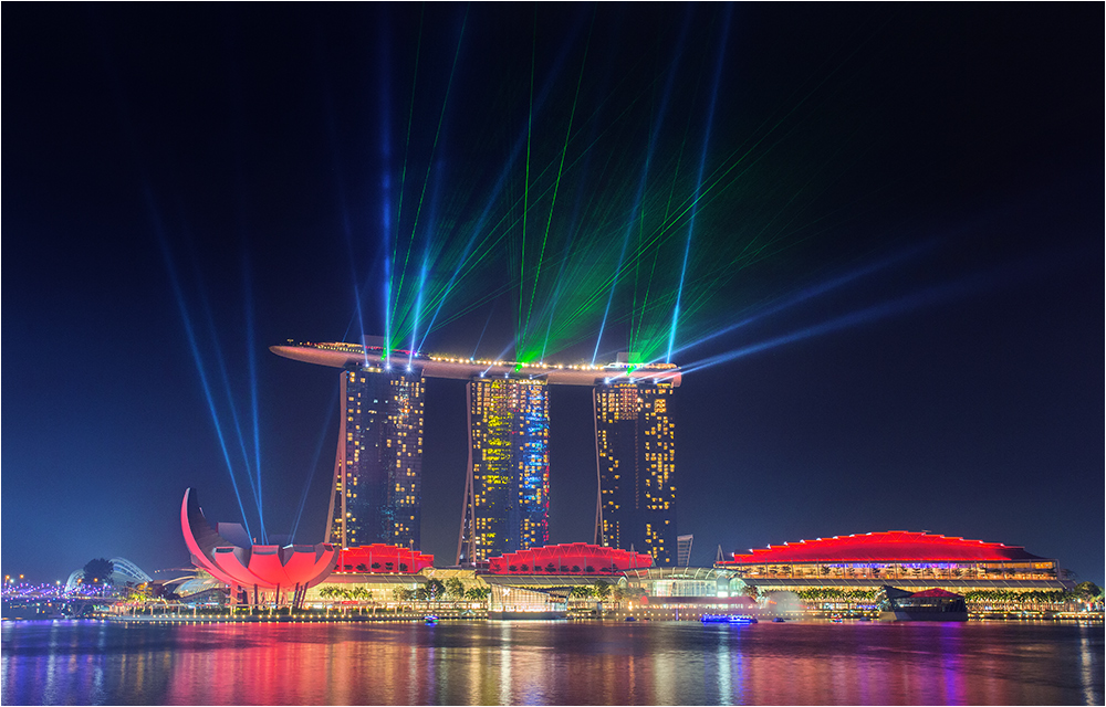 Marina bay sands Lasershow 3