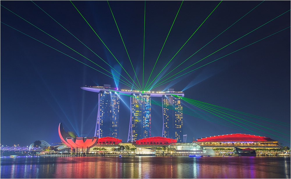 Marina bay sands Lasershow 4