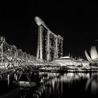 Marina Bay Singapore @ night b&w