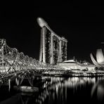 Marina Bay Singapore @ night b&w