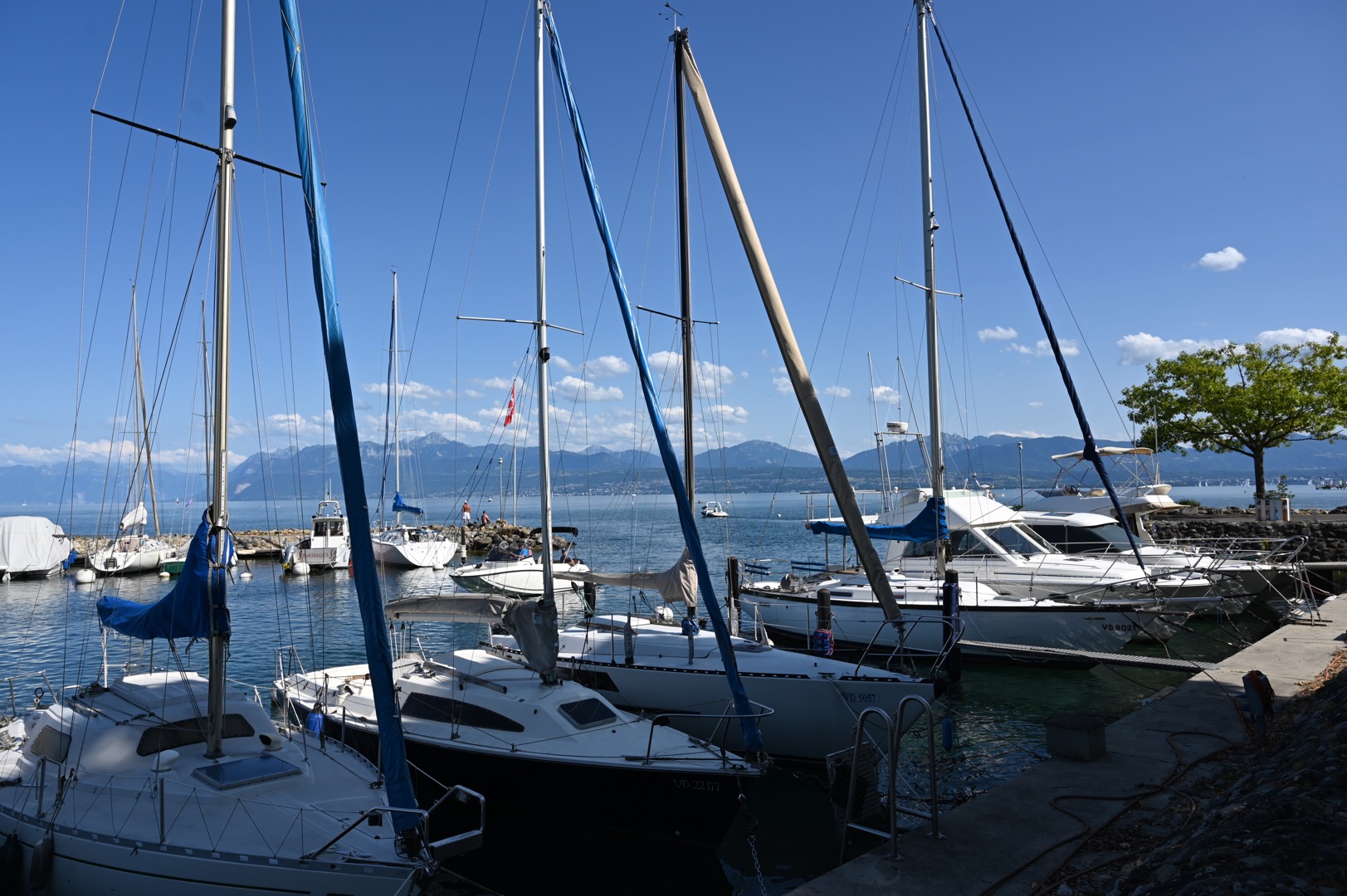 Marina of Saint-Prex, on a summer day.