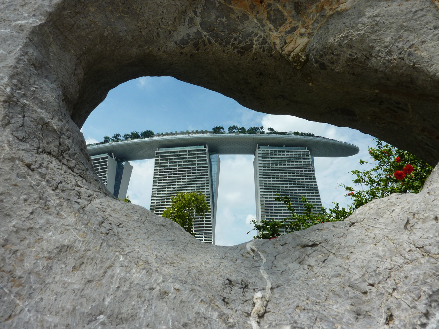 Marina Sands Bay Hotel von den Gardens of the Bay aus