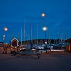 Marina um Mitternacht in Oxelösund.