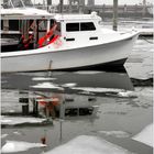 Marina with Ice Floes and Fog - an Eastport Impression