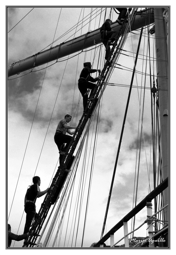 Marinería en acción Imagen & Foto industria y tecnología, mar, marina