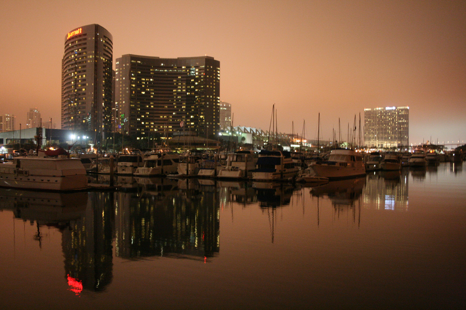 Mariott Seaport Village by Night