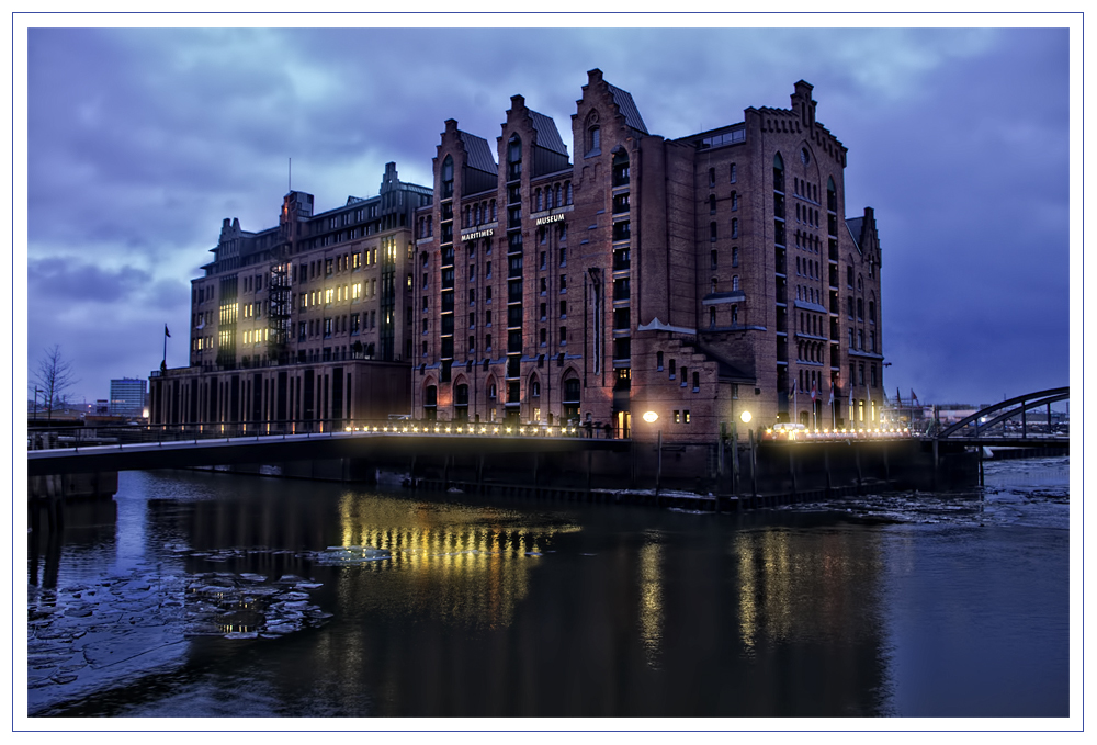 Maritimes Museum in Hamburg in Richtung Hafen.