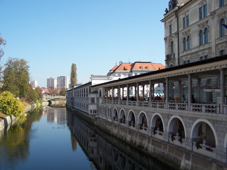 Market and Colonades in Ljubljana