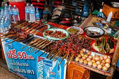 Market stall for travel supplies