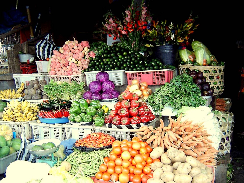 Markt auf Bali Früchte und Gemüse