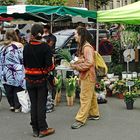 Markt in Vic Fezensac - Blumen müssen auch noch mit