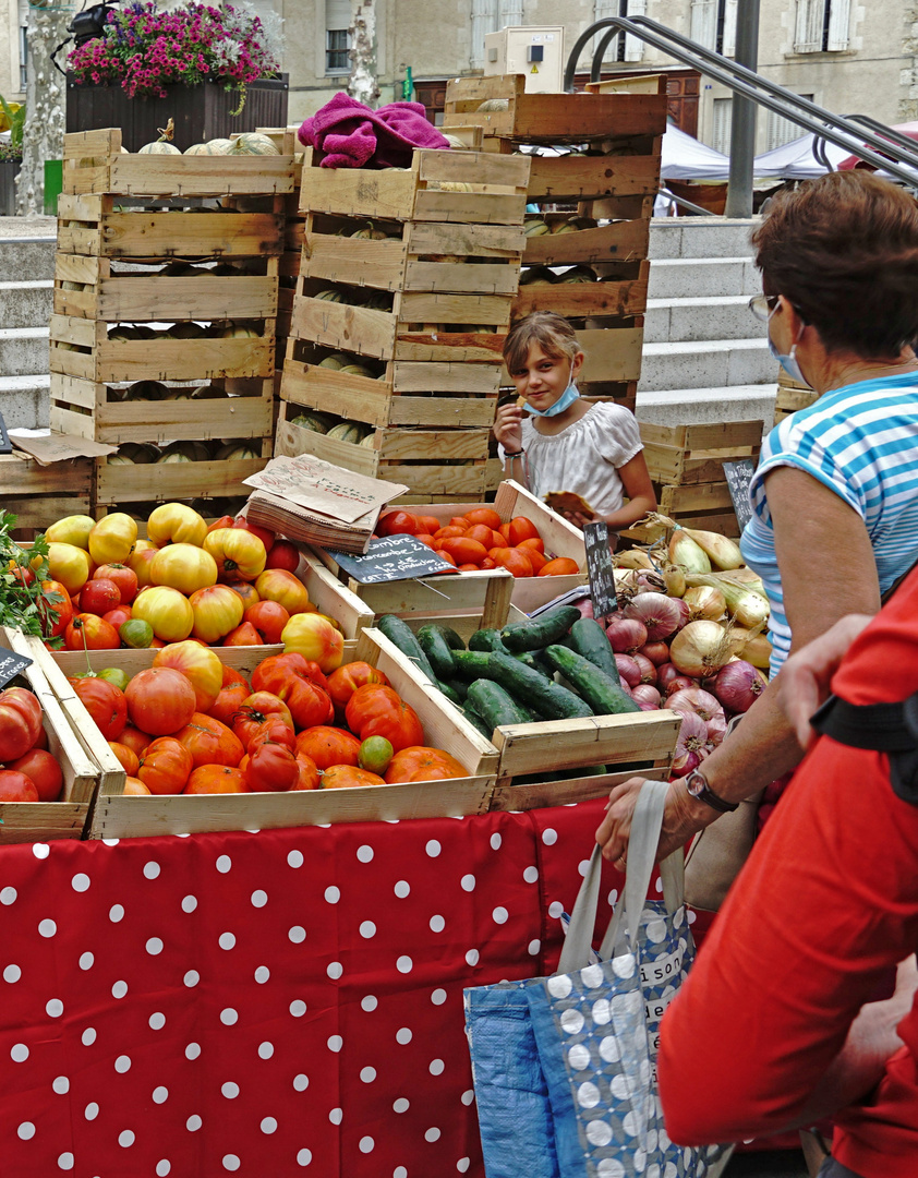 Markt in Vic Fezensac - Junges Gemüse