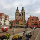 Markt von Wittenberg mit Blick auf die Stadtkirche 
