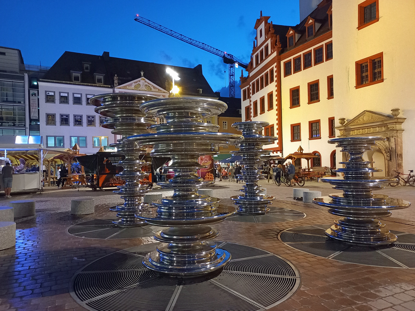 Marktbrunnen Chemnitz bei Nacht