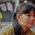 Marktfrau auf dem Floating Market am Mekong in Vietnam
