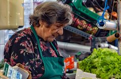 Marktfrau bis ins hohe Alter