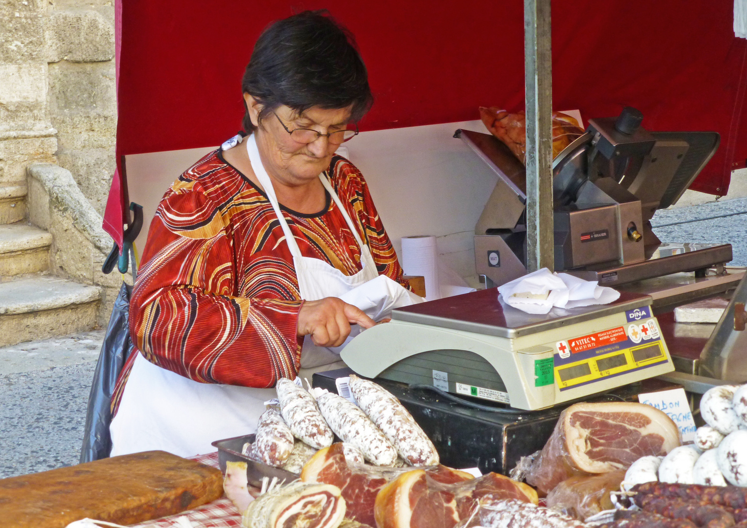 Marktfrau in Frankreich