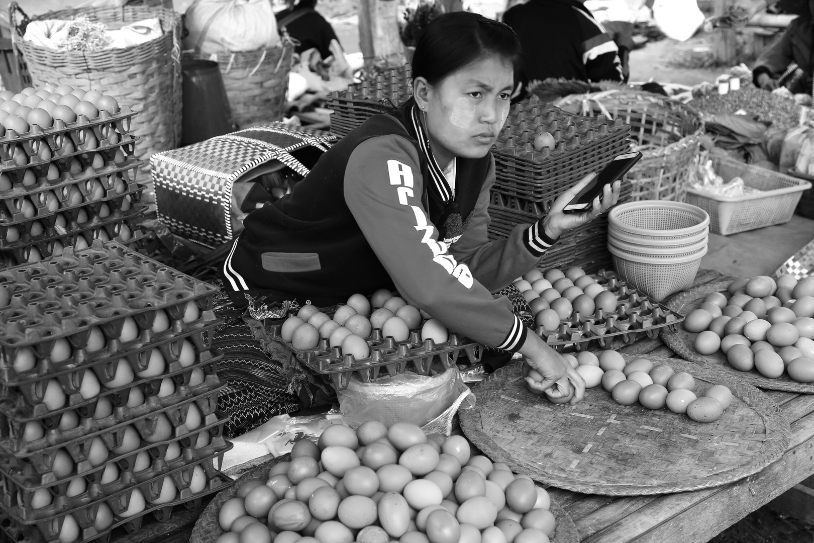 Marktfrau in Myanmar