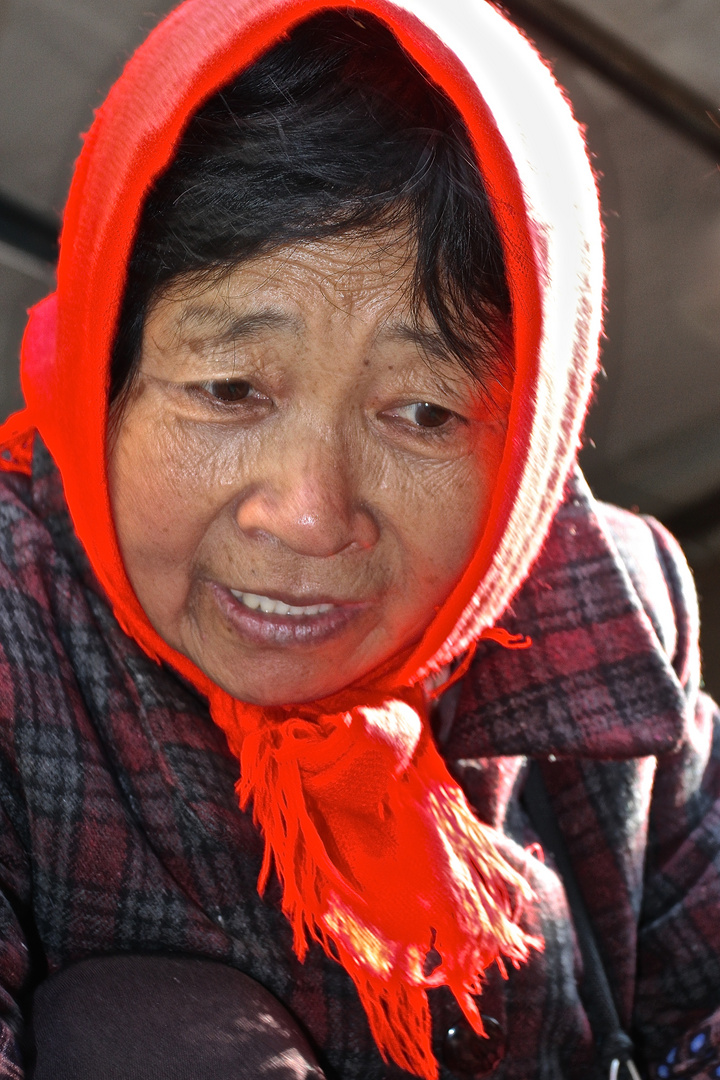 Marktfrau in Xujing