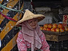 Marktfrau Kaohsiung Taiwan 