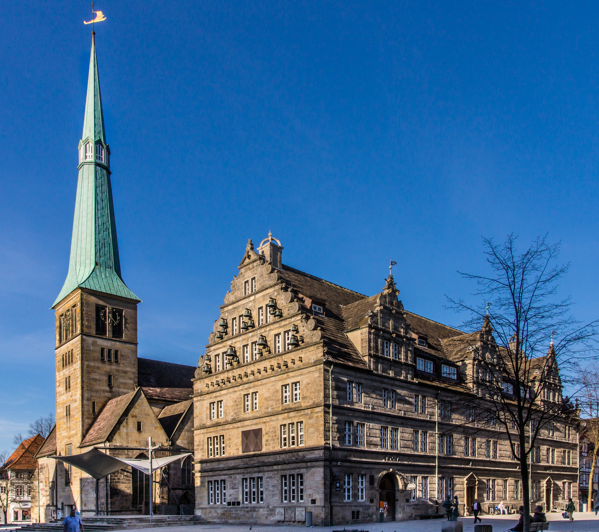 Marktkirche und Rathaus Hameln Foto & Bild architektur