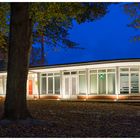 Marktpavillon in Norden zur blauen Stunde