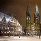 Marktplatz Bremen im Winter