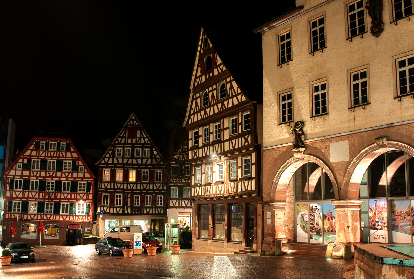 Marktplatz Calw bei Nacht - 1