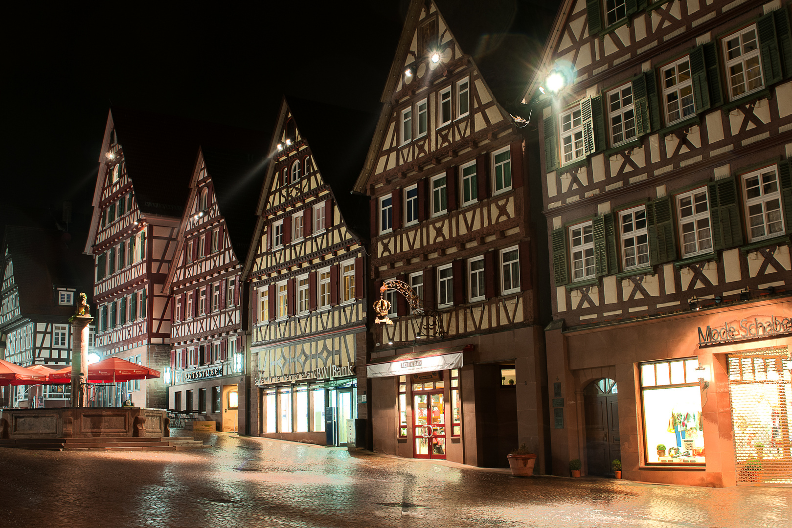 Marktplatz Calw bei Nacht - 2